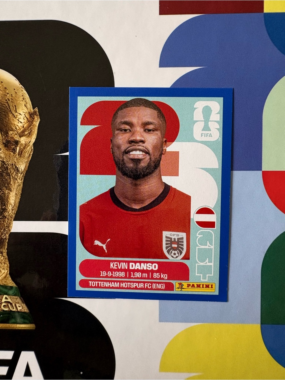Panini FIFA World Cup 2026 Sticker Kevin Danso AUT 5 Blue Parallel